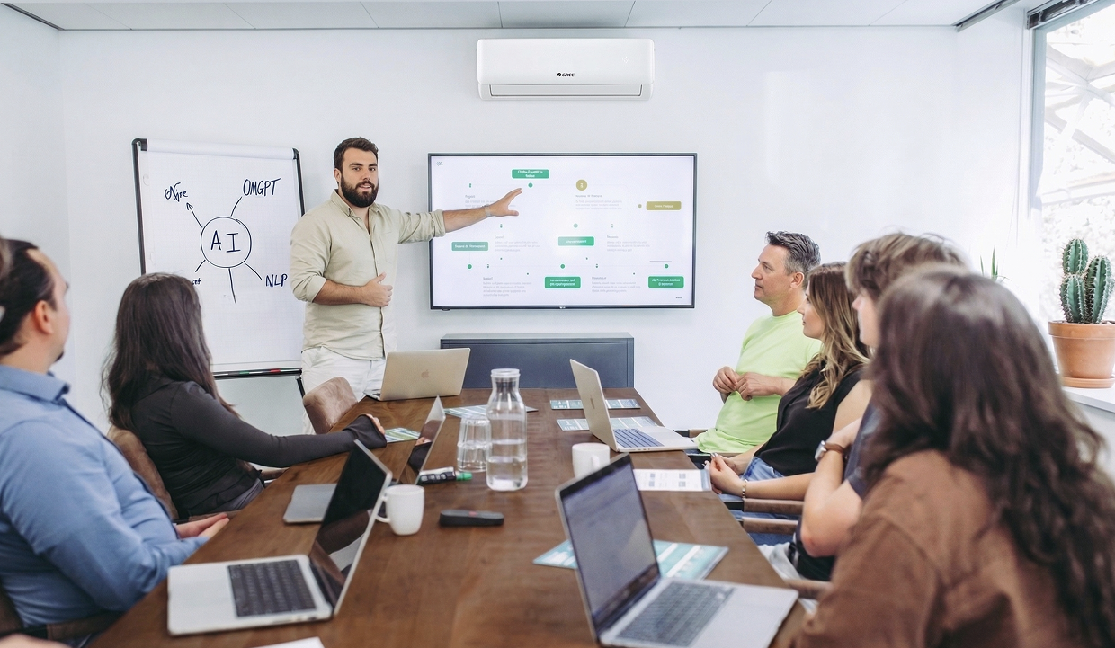 PushPals AI Training Session with a team of business professionals learning hands-on AI tools